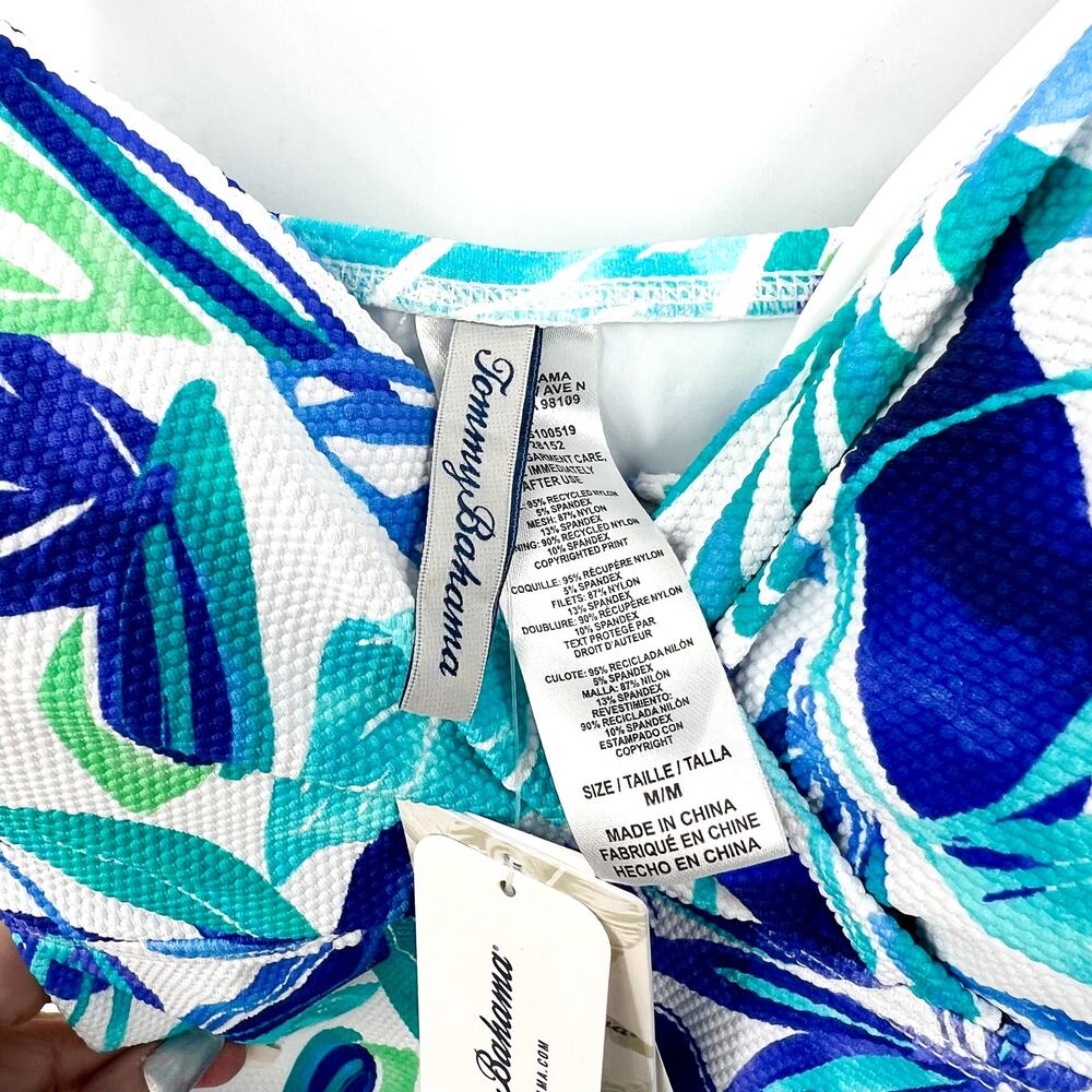 TOMMY BAHAMA Marina Underwire Tankini Medium Beach Glass Blue Island Cays NWT - Picture 10 of 13